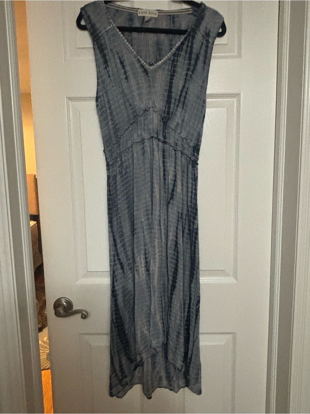 Knox Rose Blue Gray Tie-Dye Maxi Dress